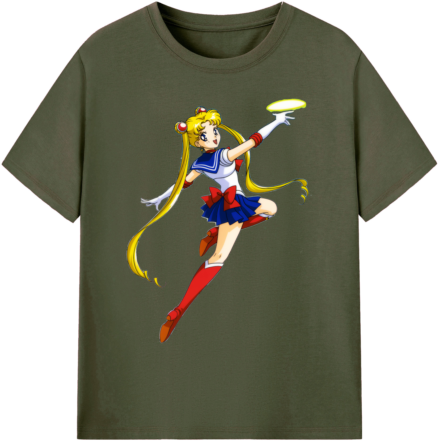 （画像用） 美少女戦士セーラームーン 月野 うさぎ つきの うさぎ Sailor Moon Tsukino Usagi 綿100％ メンズ半袖Tシャツ｜肌触りやわらか＆通気性